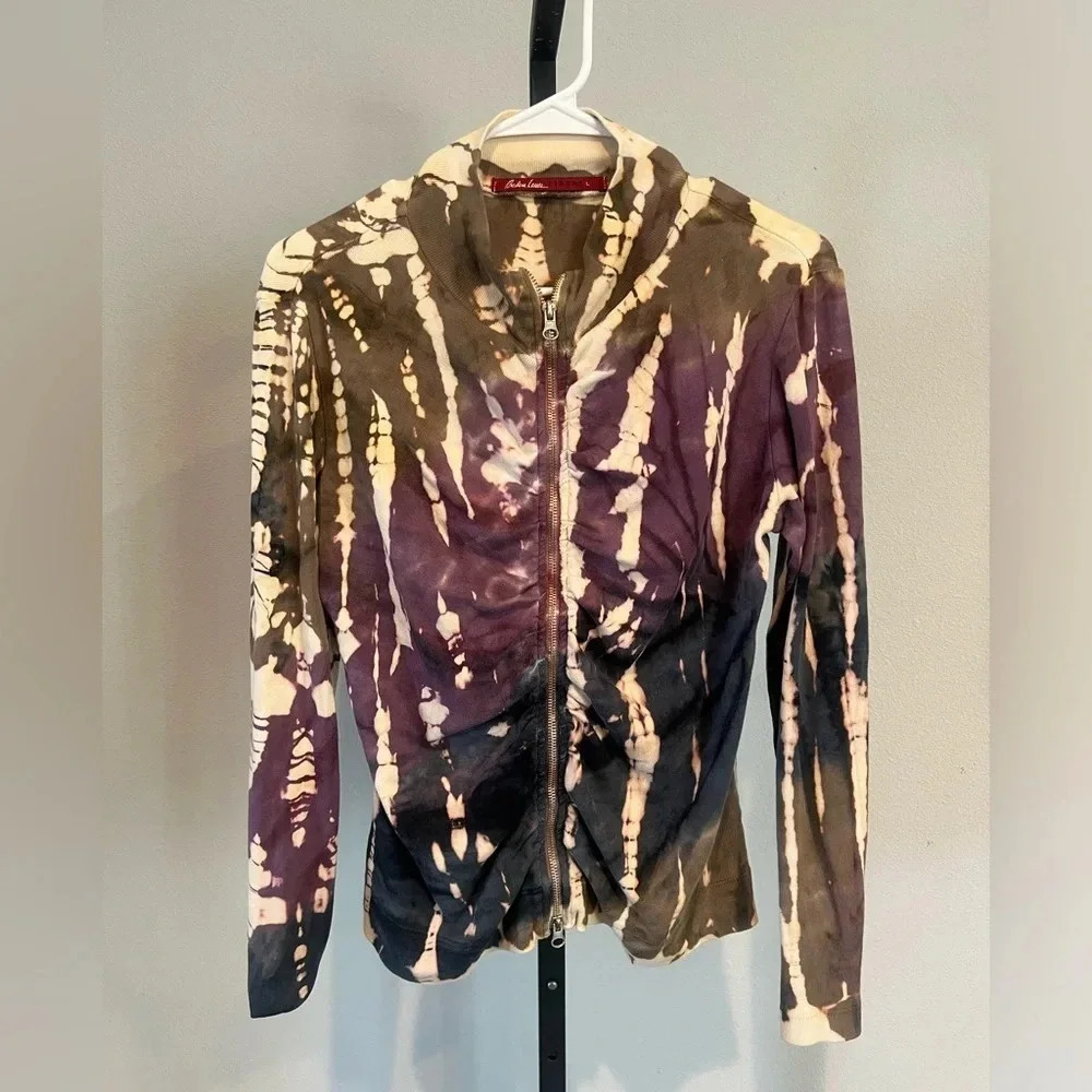 Baslara Lesser Fibers Tie Dye‎ Zip Up Jacket Size Large
